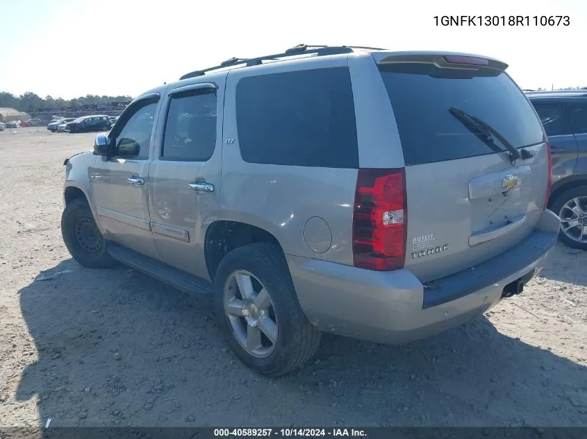 2008 Chevrolet Tahoe Ltz VIN: 1GNFK13018R110673 Lot: 40589257