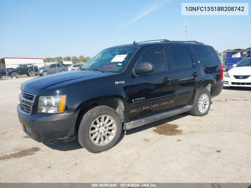 2008 Chevrolet Tahoe C1500 Hybrid VIN: 1GNFC13518R208742 Lot: 40592449