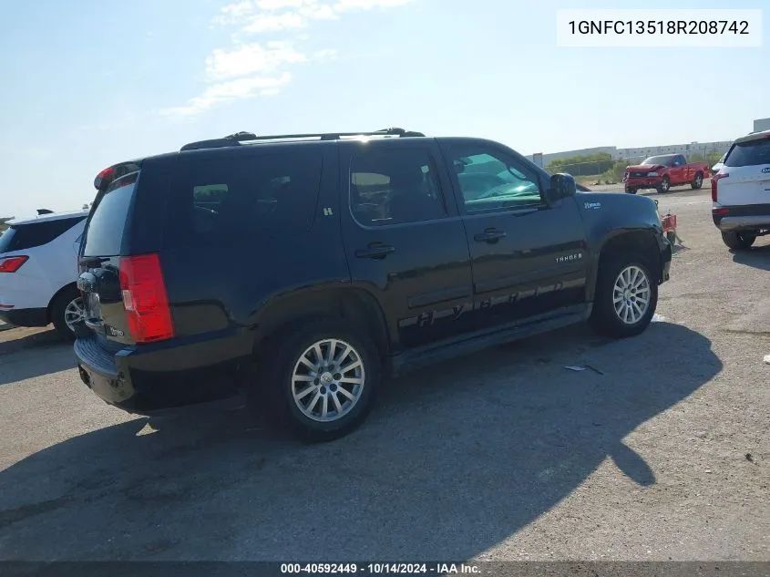 2008 Chevrolet Tahoe C1500 Hybrid VIN: 1GNFC13518R208742 Lot: 40592449