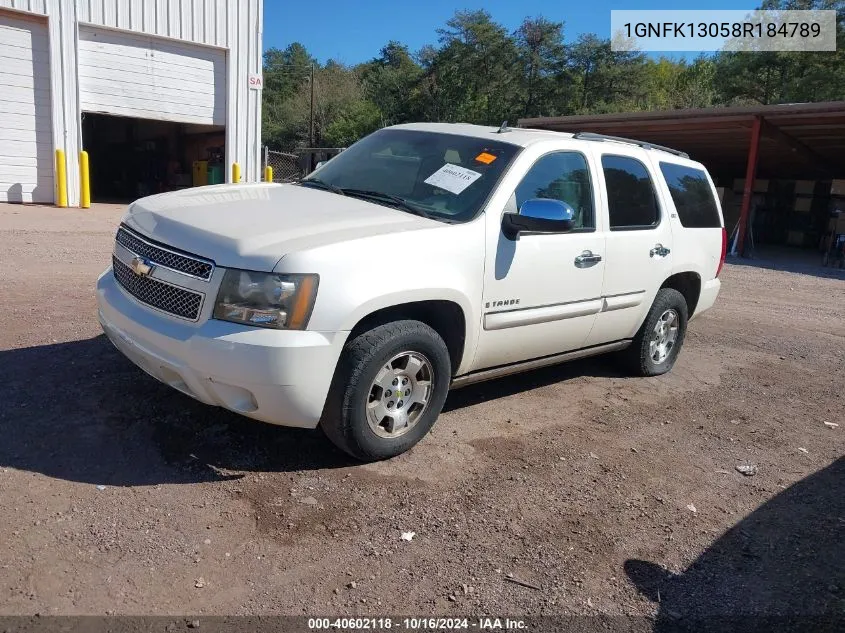 2008 Chevrolet Tahoe Ltz VIN: 1GNFK13058R184789 Lot: 40602118