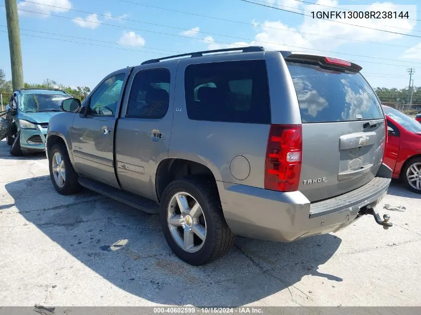 2008 Chevrolet Tahoe Ltz VIN: 1GNFK13008R238144 Lot: 40602599