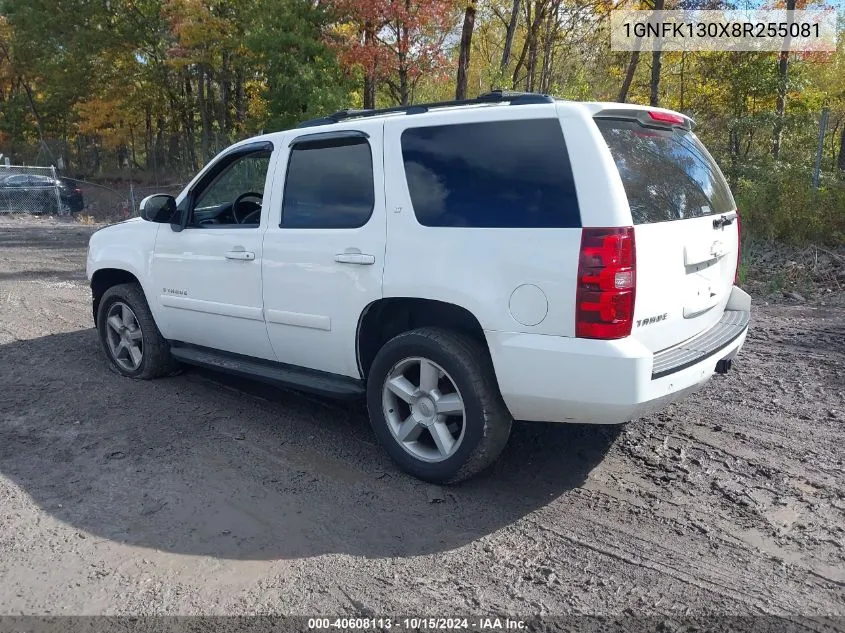 2008 Chevrolet Tahoe Lt VIN: 1GNFK130X8R255081 Lot: 40608113