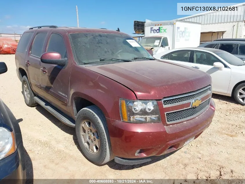 2008 Chevrolet Tahoe Lt VIN: 1GNFC130X8J102681 Lot: 40608593