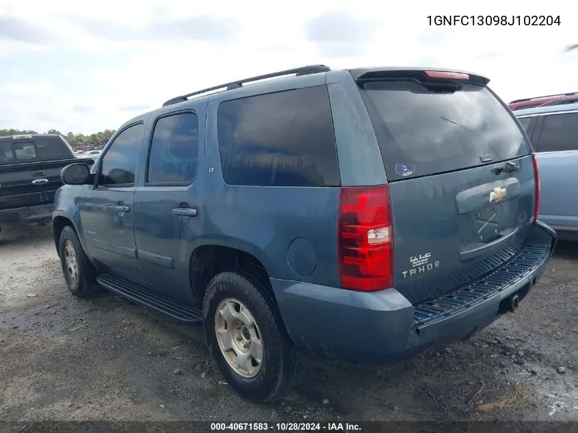 2008 Chevrolet Tahoe Lt VIN: 1GNFC13098J102204 Lot: 40671583