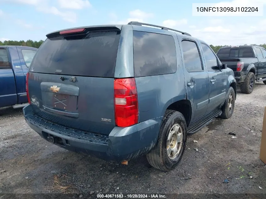 2008 Chevrolet Tahoe Lt VIN: 1GNFC13098J102204 Lot: 40671583