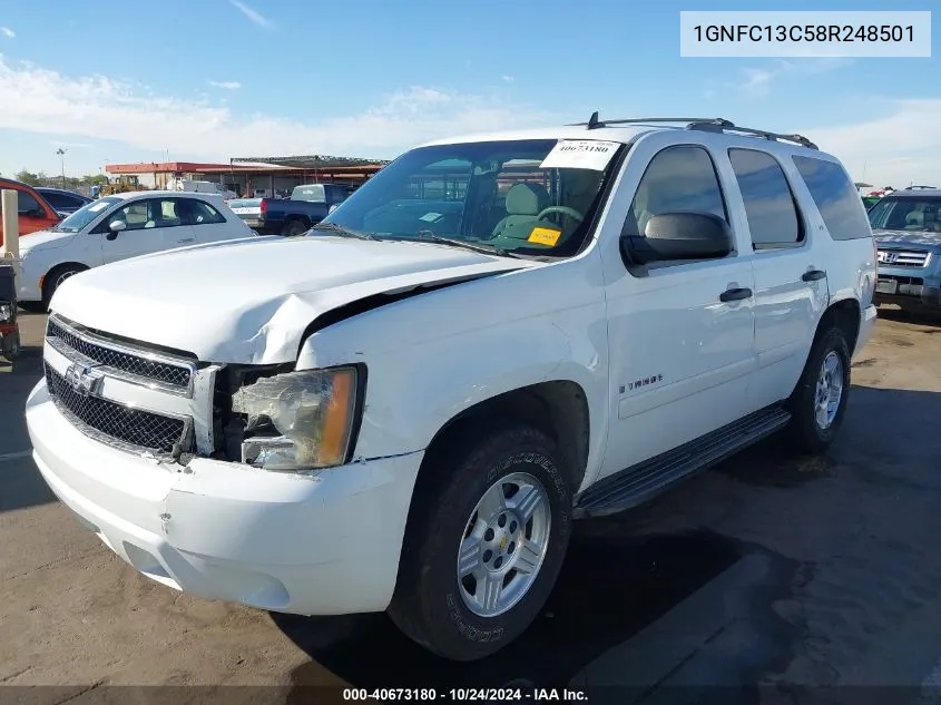 2008 Chevrolet Tahoe Ls VIN: 1GNFC13C58R248501 Lot: 40673180