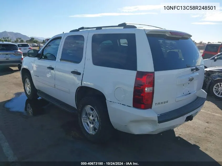 2008 Chevrolet Tahoe Ls VIN: 1GNFC13C58R248501 Lot: 40673180