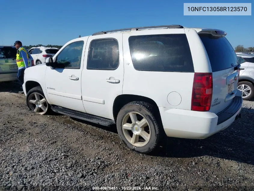 2008 Chevrolet Tahoe Lt VIN: 1GNFC13058R123570 Lot: 40675451