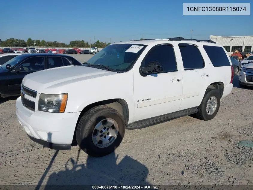 2008 Chevrolet Tahoe Lt VIN: 1GNFC13088R115074 Lot: 40676110