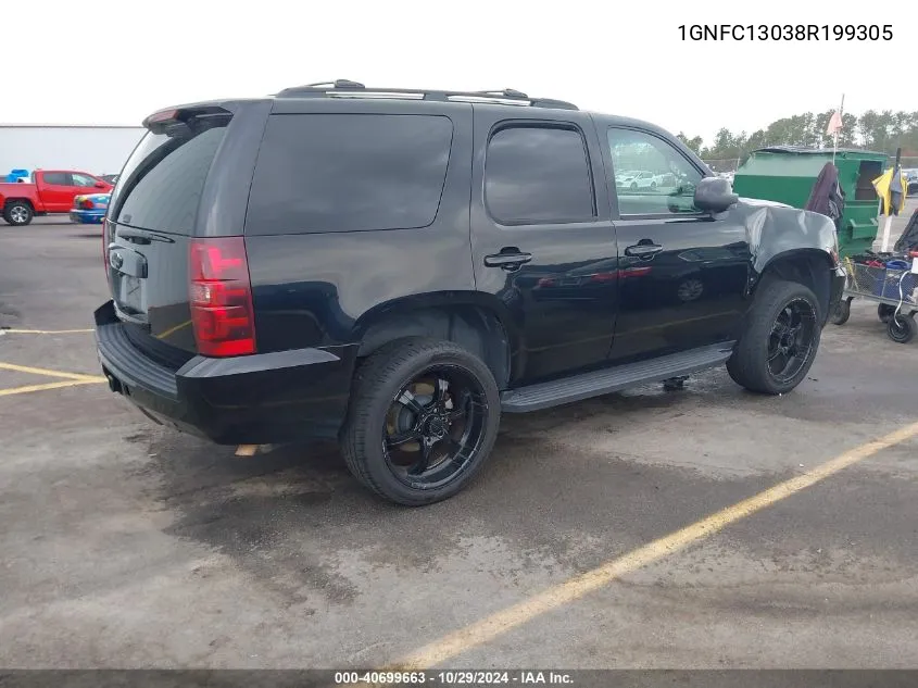 2008 Chevrolet Tahoe Lt VIN: 1GNFC13038R199305 Lot: 40699663