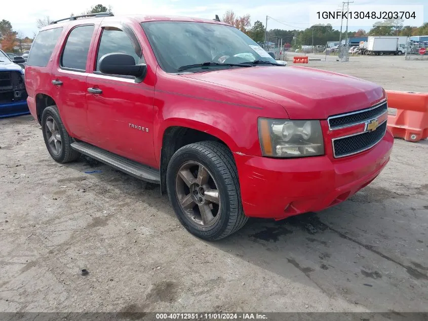 2008 Chevrolet Tahoe Lt VIN: 1GNFK13048J203704 Lot: 40712951