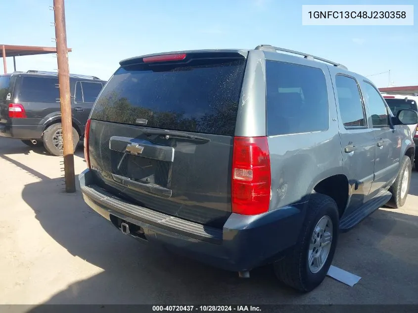 2008 Chevrolet Tahoe Ls VIN: 1GNFC13C48J230358 Lot: 40720437