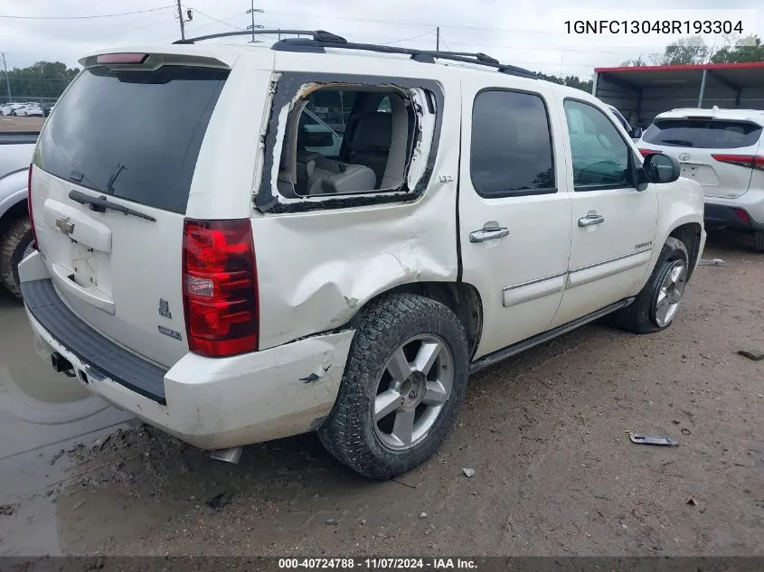 2008 Chevrolet Tahoe Ltz VIN: 1GNFC13048R193304 Lot: 40724788