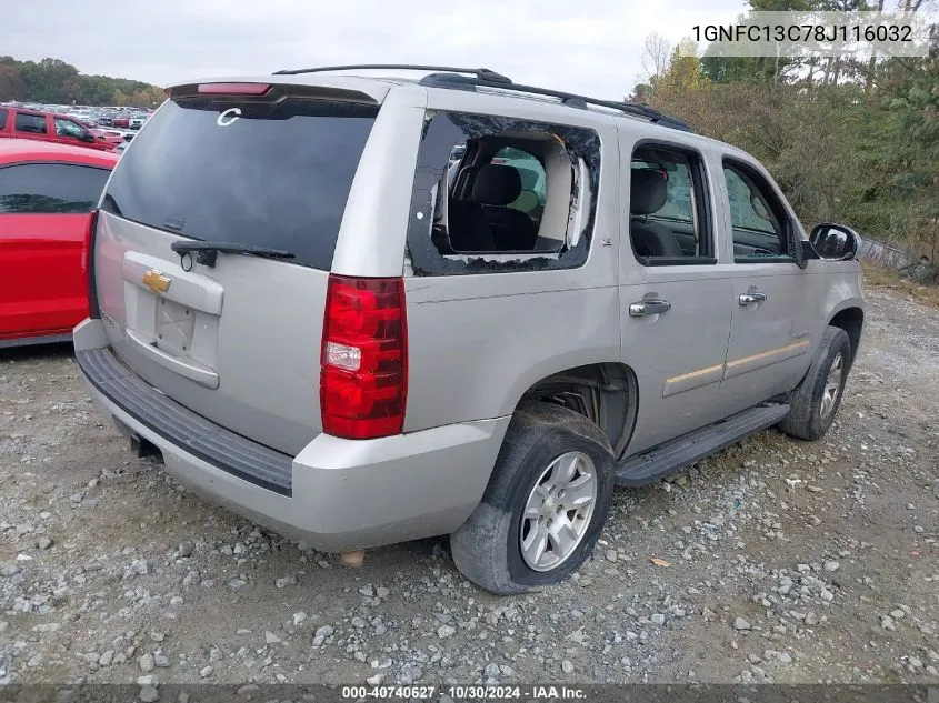 2008 Chevrolet Tahoe Ls VIN: 1GNFC13C78J116032 Lot: 40740627