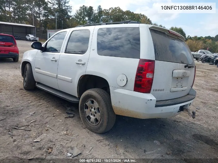 2008 Chevrolet Tahoe Lt VIN: 1GNFC13088R146406 Lot: 40751252