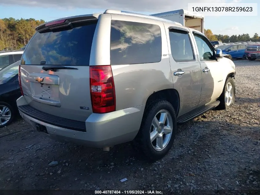 2008 Chevrolet Tahoe Ltz VIN: 1GNFK13078R259623 Lot: 40787404