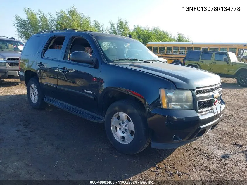 2008 Chevrolet Tahoe Lt VIN: 1GNFC13078R134778 Lot: 40803483