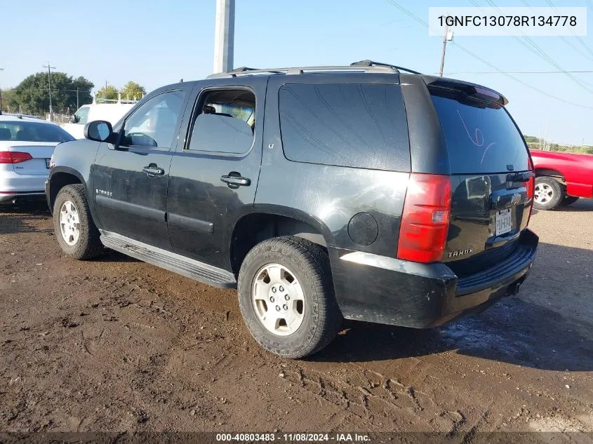 2008 Chevrolet Tahoe Lt VIN: 1GNFC13078R134778 Lot: 40803483