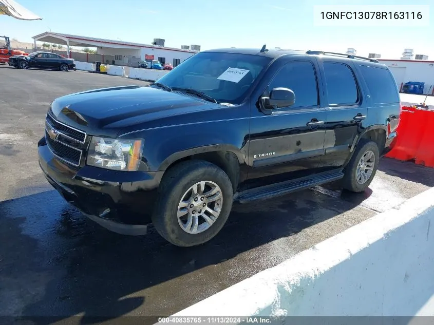 2008 Chevrolet Tahoe Ls VIN: 1GNFC13078R163116 Lot: 40835765