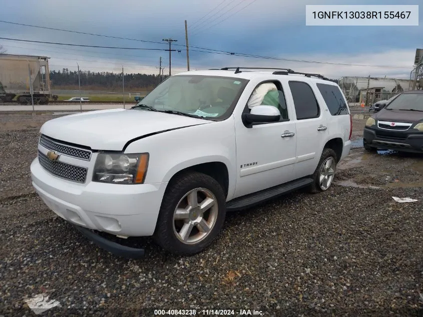 2008 Chevrolet Tahoe Ltz VIN: 1GNFK13038R155467 Lot: 40843238