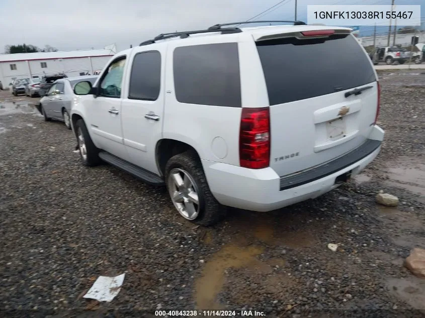 2008 Chevrolet Tahoe Ltz VIN: 1GNFK13038R155467 Lot: 40843238