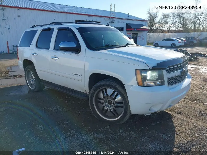 2008 Chevrolet Tahoe Ltz VIN: 1GNFK13078R248959 Lot: 40848335