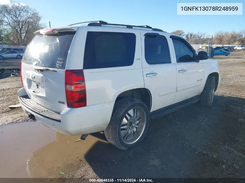 2008 Chevrolet Tahoe Ltz VIN: 1GNFK13078R248959 Lot: 40848335