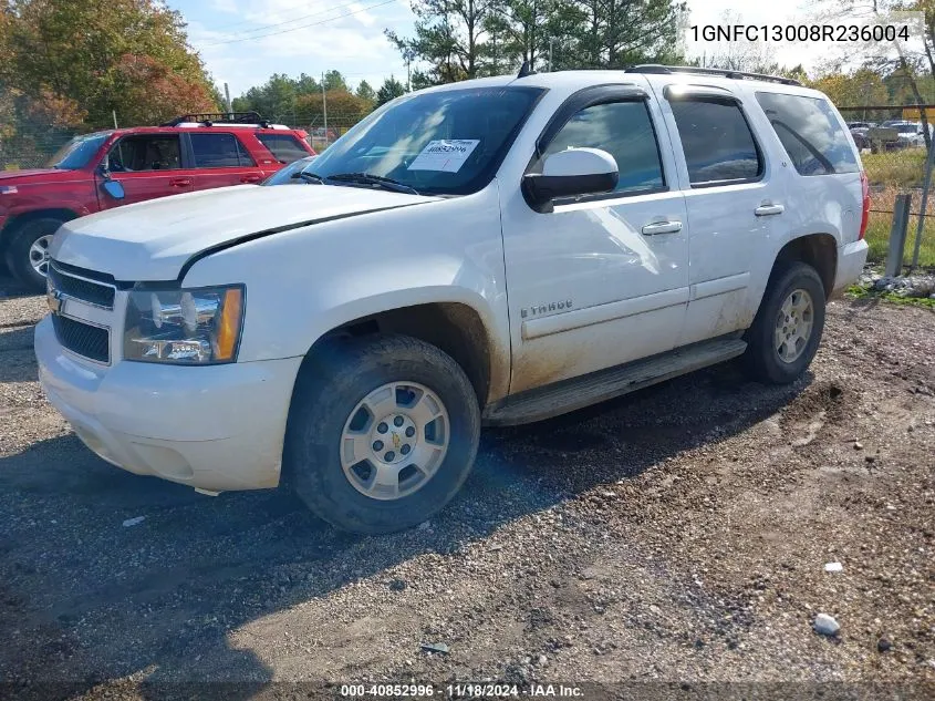 2008 Chevrolet Tahoe Lt VIN: 1GNFC13008R236004 Lot: 40852996