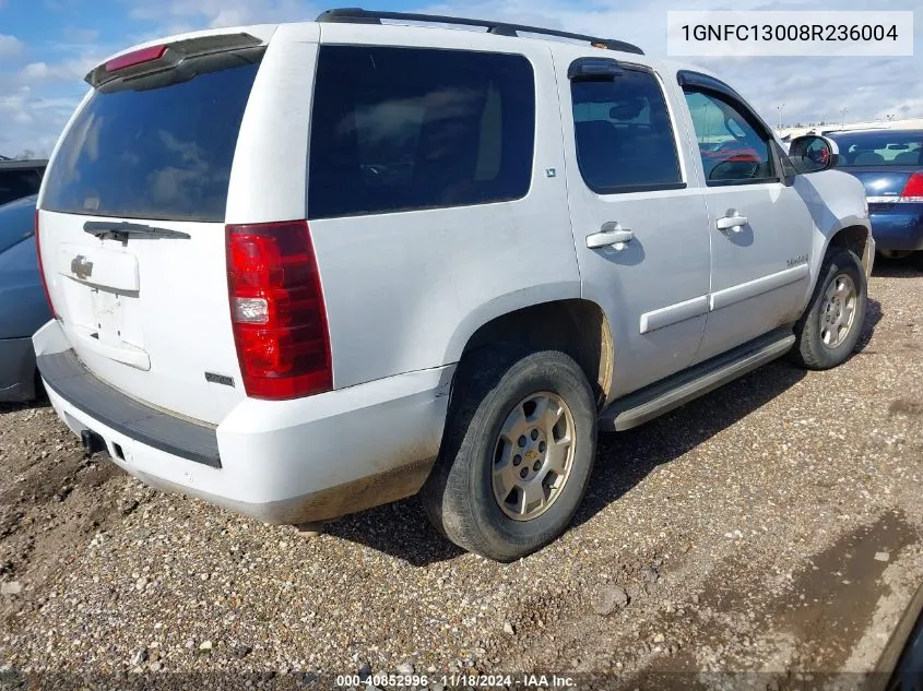 2008 Chevrolet Tahoe Lt VIN: 1GNFC13008R236004 Lot: 40852996