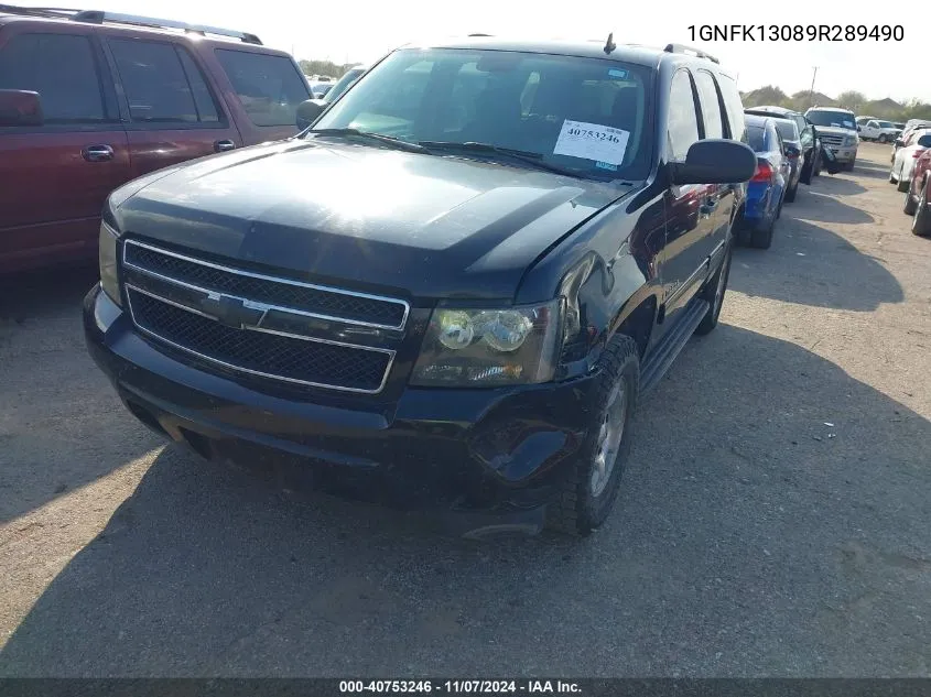 2009 Chevrolet Tahoe Ls VIN: 1GNFK13089R289490 Lot: 40753246