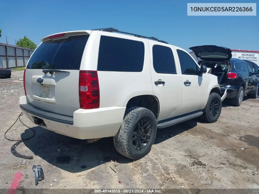 2010 Chevrolet Tahoe K1500 Ltz VIN: 1GNUKCE05AR226366 Lot: 40143015