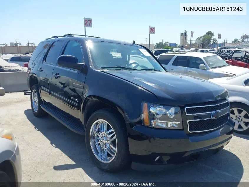 1GNUCBE05AR181243 2010 Chevrolet Tahoe Lt