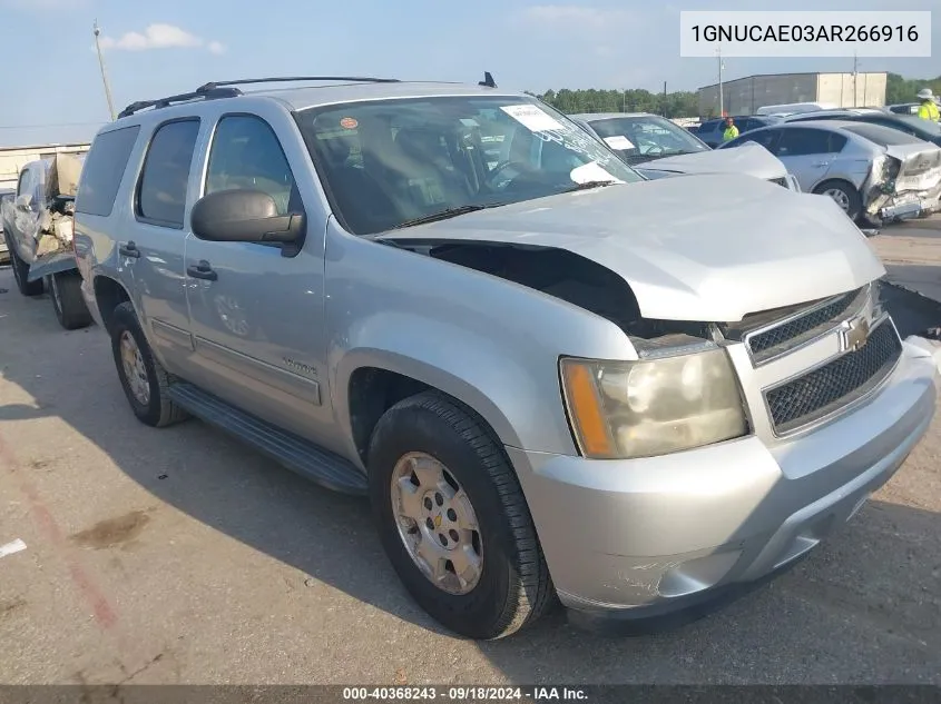 2010 Chevrolet Tahoe Ls VIN: 1GNUCAE03AR266916 Lot: 40368243