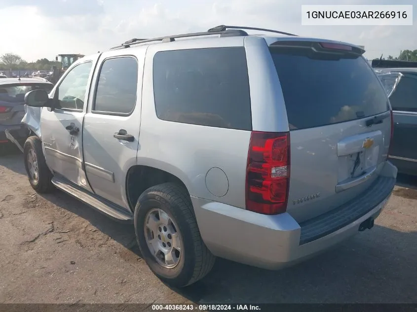 2010 Chevrolet Tahoe Ls VIN: 1GNUCAE03AR266916 Lot: 40368243