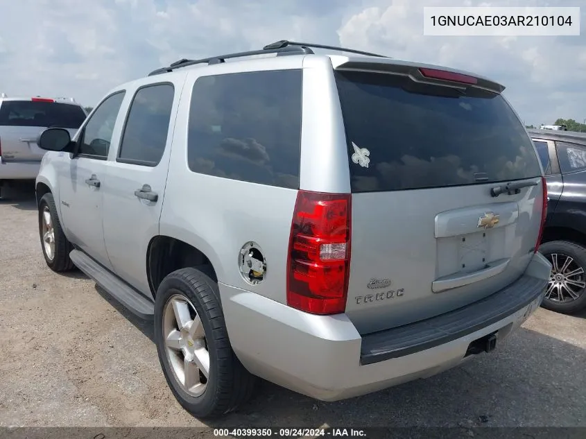 2010 Chevrolet Tahoe Ls VIN: 1GNUCAE03AR210104 Lot: 40399350