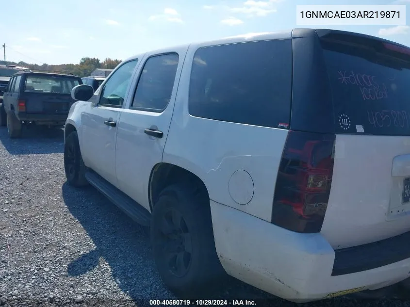 2010 Chevrolet Tahoe Ls VIN: 1GNMCAE03AR219871 Lot: 40580719