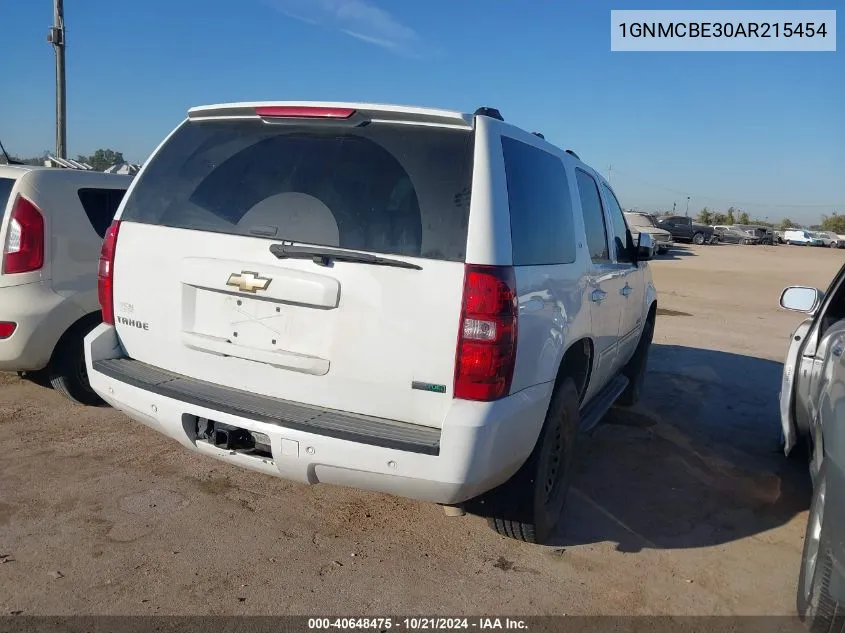 2010 Chevrolet Tahoe Lt VIN: 1GNMCBE30AR215454 Lot: 40648475