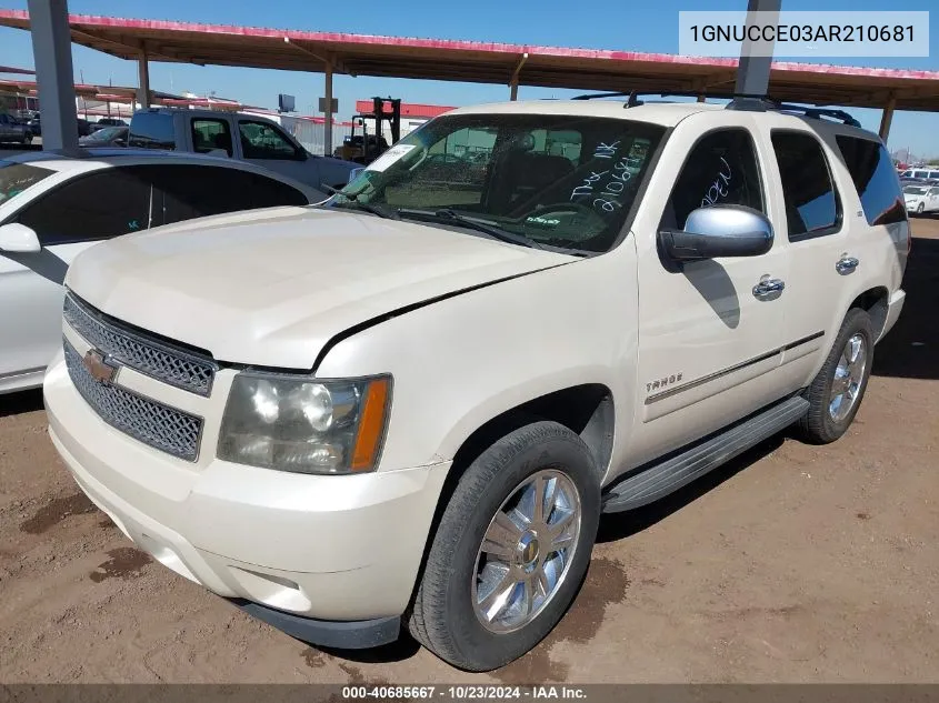 2010 Chevrolet Tahoe Ltz VIN: 1GNUCCE03AR210681 Lot: 40685667