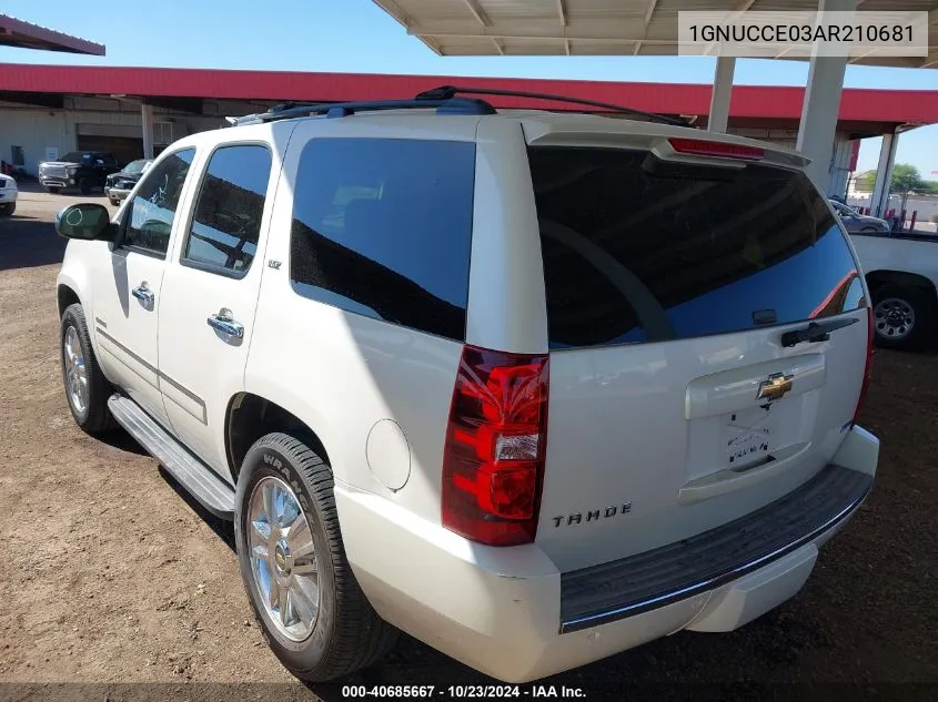 2010 Chevrolet Tahoe Ltz VIN: 1GNUCCE03AR210681 Lot: 40685667