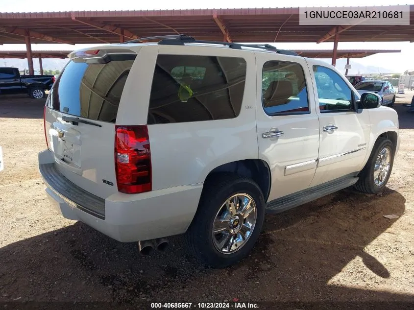 2010 Chevrolet Tahoe Ltz VIN: 1GNUCCE03AR210681 Lot: 40685667