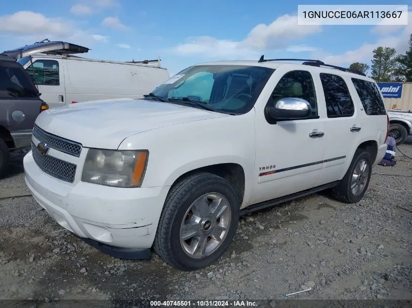 2010 Chevrolet Tahoe Ltz VIN: 1GNUCCE06AR113667 Lot: 40745501