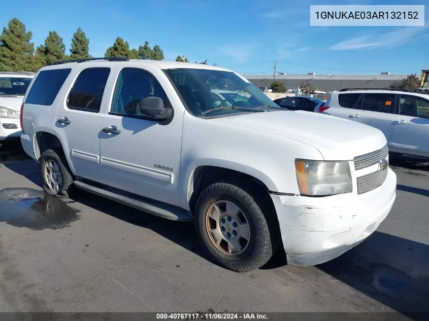 2010 Chevrolet Tahoe Ls VIN: 1GNUKAE03AR132152 Lot: 40767117