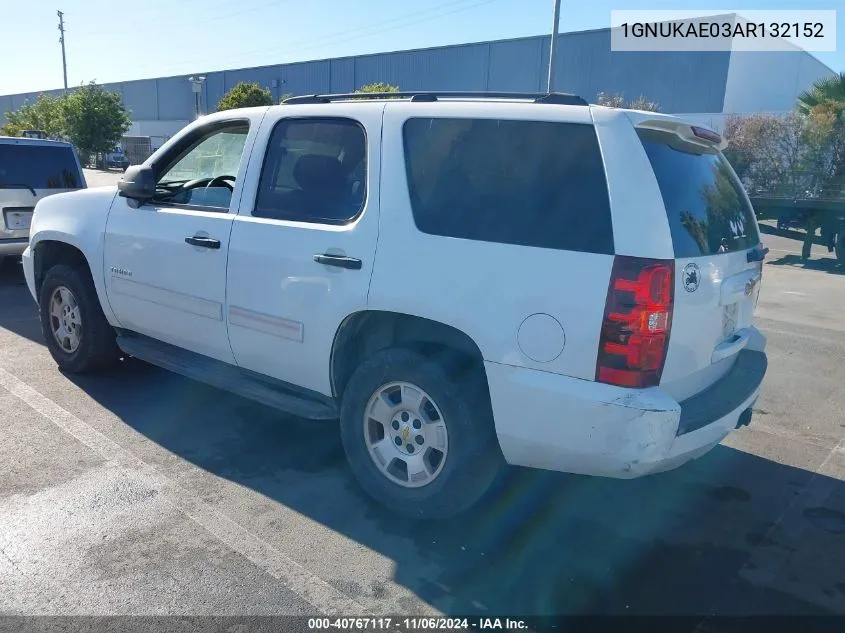 2010 Chevrolet Tahoe Ls VIN: 1GNUKAE03AR132152 Lot: 40767117