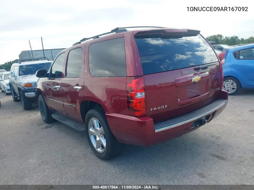 2010 Chevrolet Tahoe Ltz VIN: 1GNUCCE09AR167092 Lot: 40817564