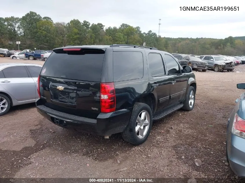 2010 Chevrolet Tahoe Ls VIN: 1GNMCAE35AR199651 Lot: 40820241