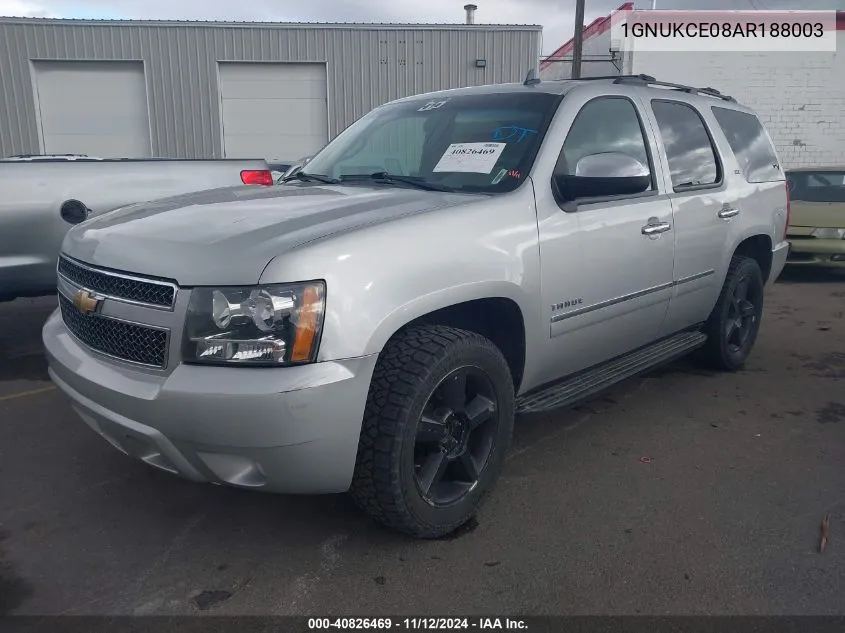 2010 Chevrolet Tahoe Ltz VIN: 1GNUKCE08AR188003 Lot: 40826469