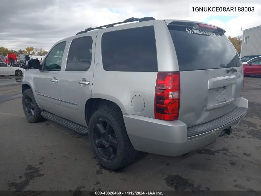 2010 Chevrolet Tahoe Ltz VIN: 1GNUKCE08AR188003 Lot: 40826469