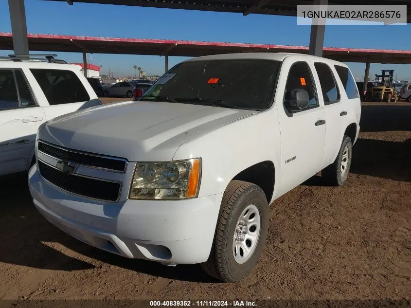 2010 Chevrolet Tahoe Commercial Fleet VIN: 1GNUKAE02AR286576 Lot: 40839352