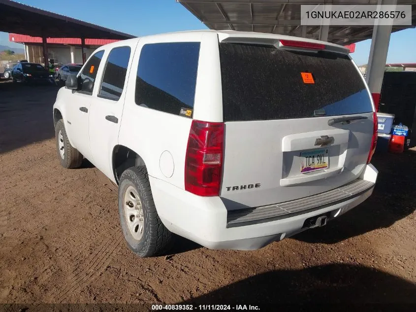 2010 Chevrolet Tahoe Commercial Fleet VIN: 1GNUKAE02AR286576 Lot: 40839352