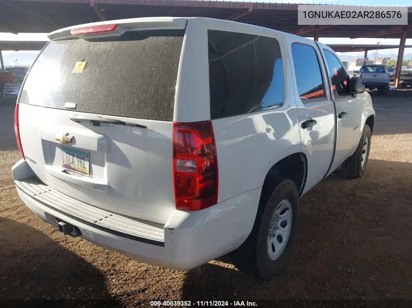 2010 Chevrolet Tahoe Commercial Fleet VIN: 1GNUKAE02AR286576 Lot: 40839352